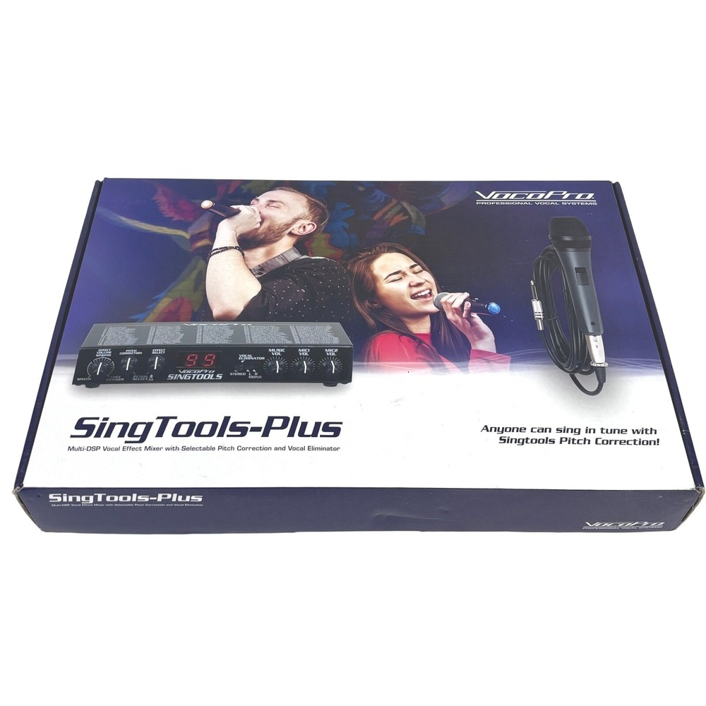VocoPro SingTools-Plus Multi-DSP Vocal Effect Mixer with Pitch Correction Mic